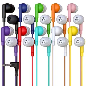 10 Pack Bulk Headphones, Wired Earbuds for Kids, Teens, Adults, Affordable In-Ear with 3.5mm Plug, Perfect for Schools, Classrooms, Libraries, Museums, Multipack for Wholesale, Multi Color