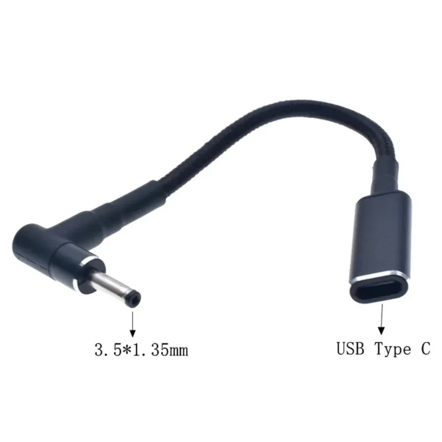 100W USB Type C PD to DC Power Jack: For Dell, HP, Lenovo, Asus, Sony, USB C to Universal Laptop Adapter