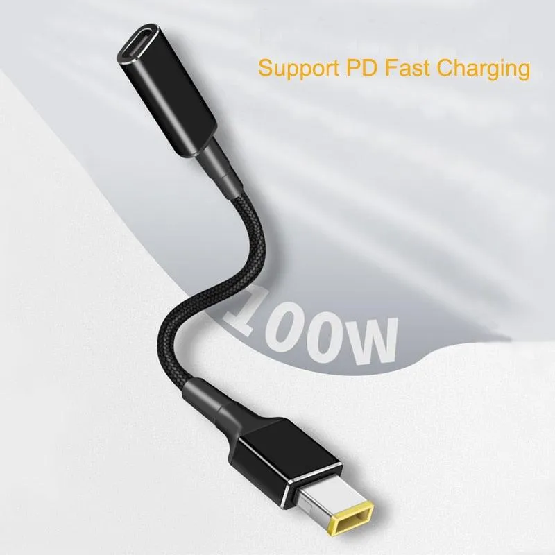 100W USB Type C PD to DC Power Jack: For Dell, HP, Lenovo, Asus, Sony, USB C to Universal Laptop Adapter