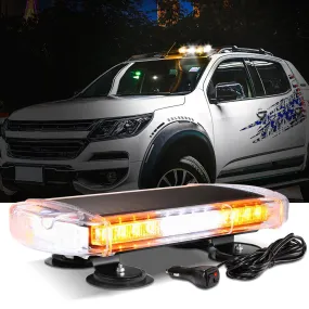 17" Rooftop Strobe Flashing Light Bar, 23 Flashing Modes Magnetic Mount Emergency Safety Warning Caution Beacon Lights