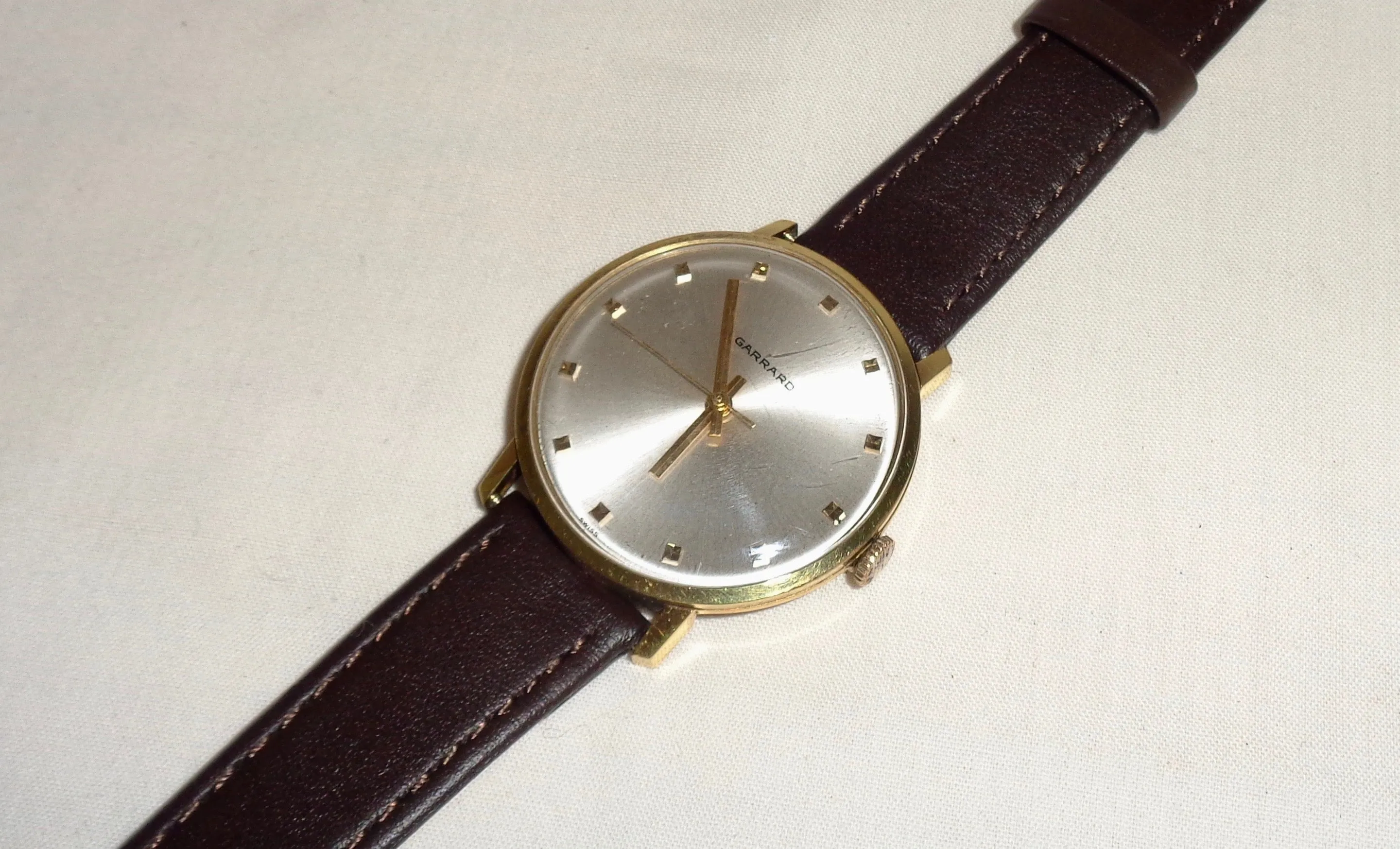 1970s Garrard Gold Plated 17 Jewel Manual Wind Watch With An ETA 2391 Movement