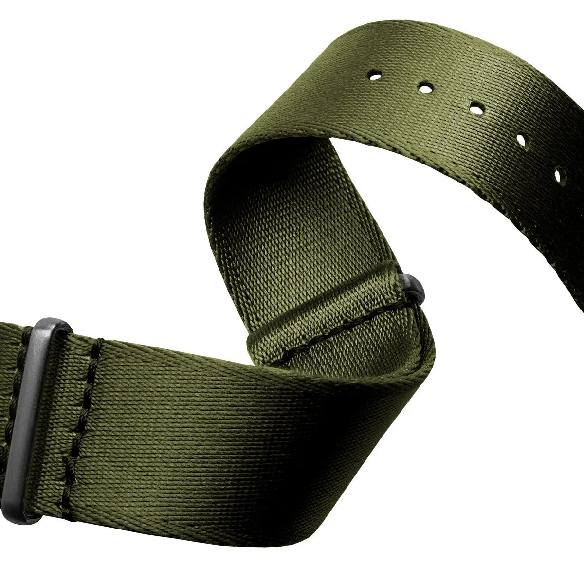 1973 British Military Watch Strap: ARMOURED - Army Green, Satin