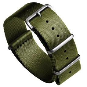 1973 British Military Watch Strap: ARMOURED - Army Green, Satin