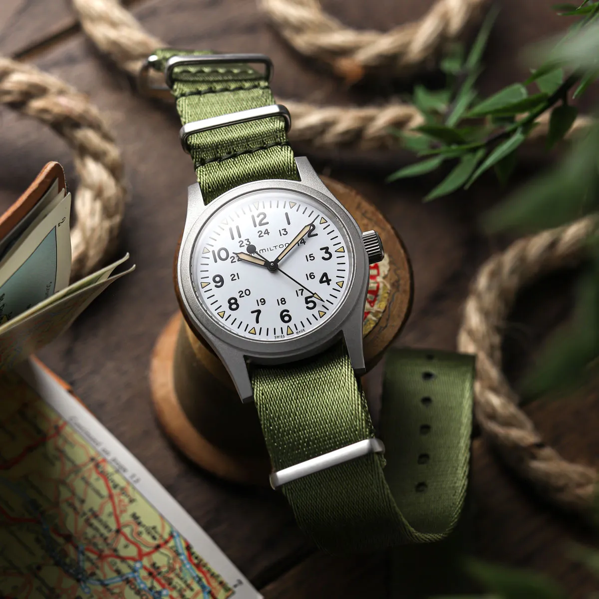 1973 British Military Watch Strap: ARMOURED - Army Green, Satin