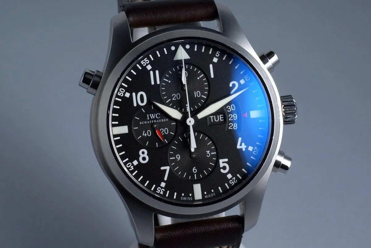 2015 IWC Pilot’s Watch Double Chronograph IW3778 with Box and Papers