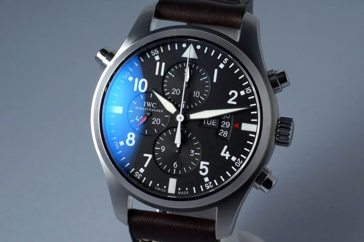 2015 IWC Pilot’s Watch Double Chronograph IW3778 with Box and Papers