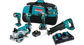 2021 Makita 18V LXT® Lithium-Ion Brushless Cordless 5-Pc. Combo Kit (5.0Ah) (XT507PT)