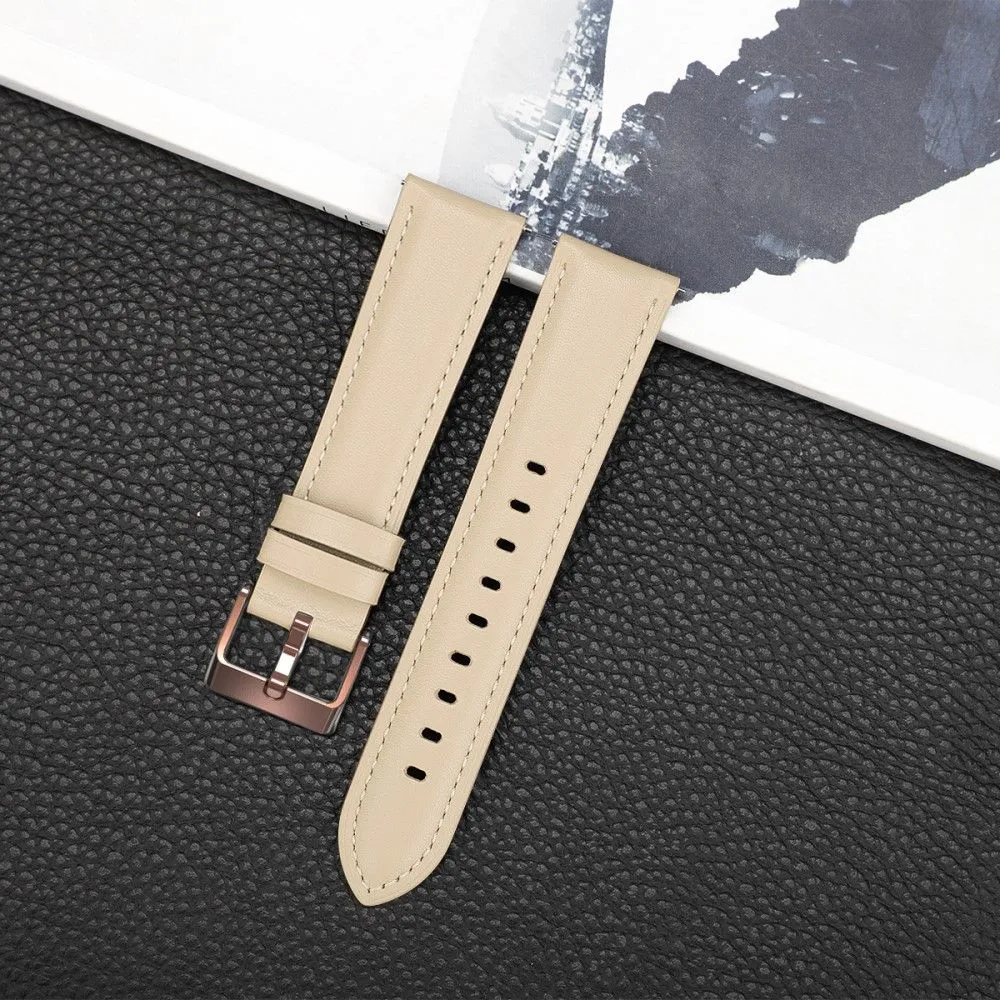 20mm Universal cowhide leather watch strap - Apricot