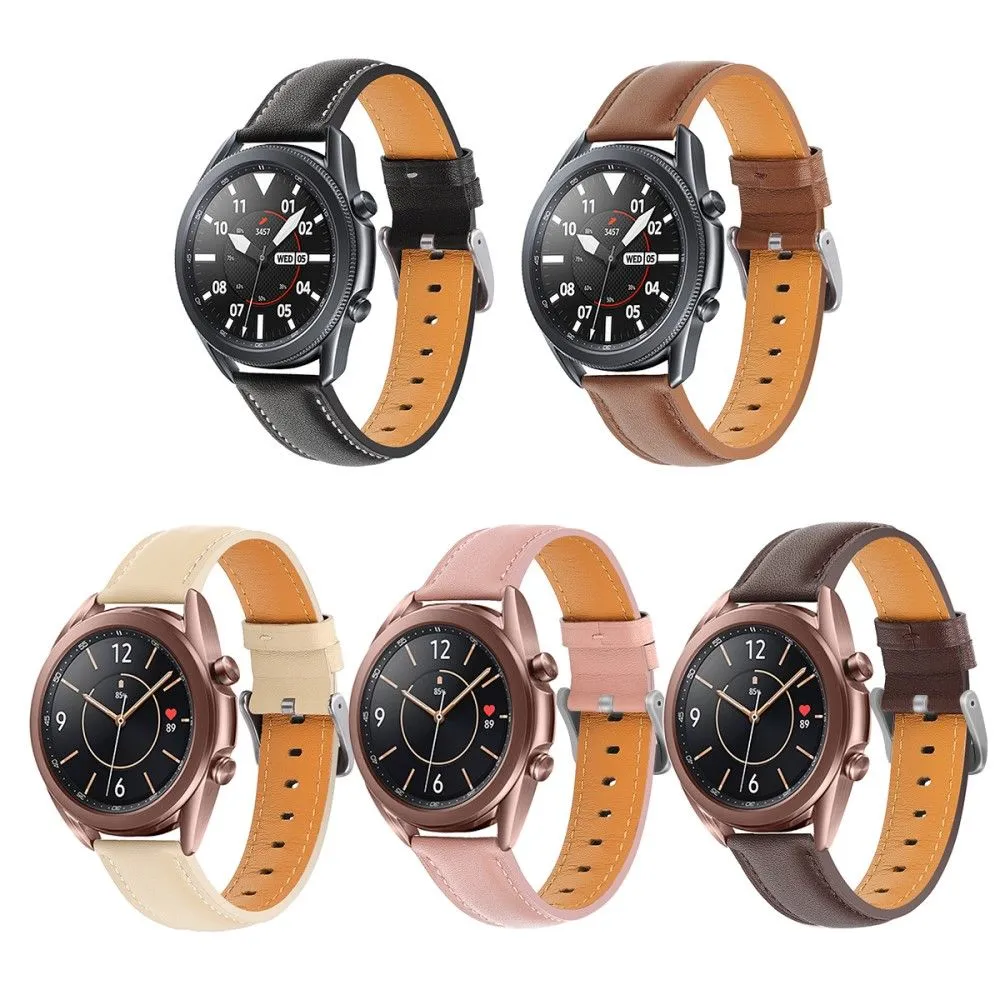 20mm Universal cowhide leather watch strap - Apricot