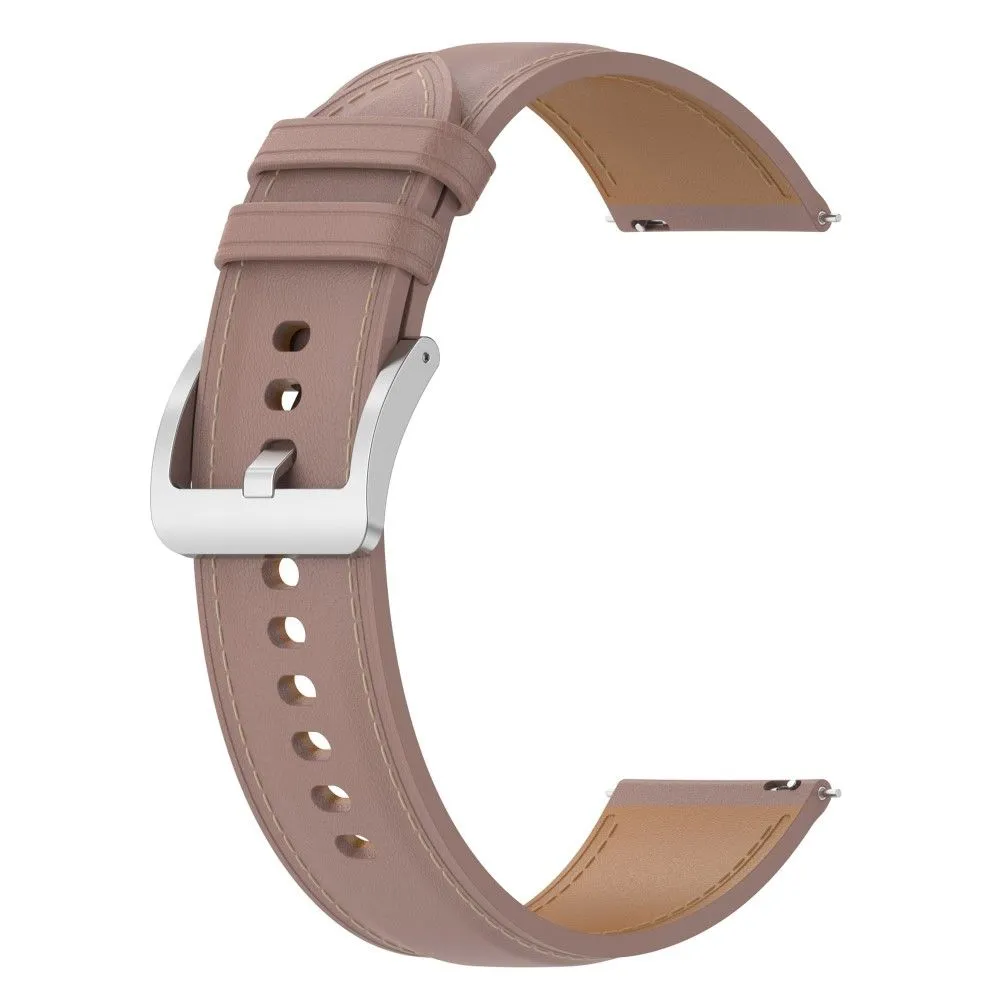 20mm Universal simple genuine leather watch strap - Deep Pink