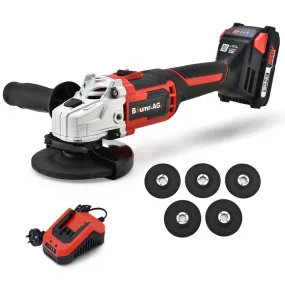 20V Cordless Angle Grinder 125mm 5 Discs Ergonomic Baumr-AG