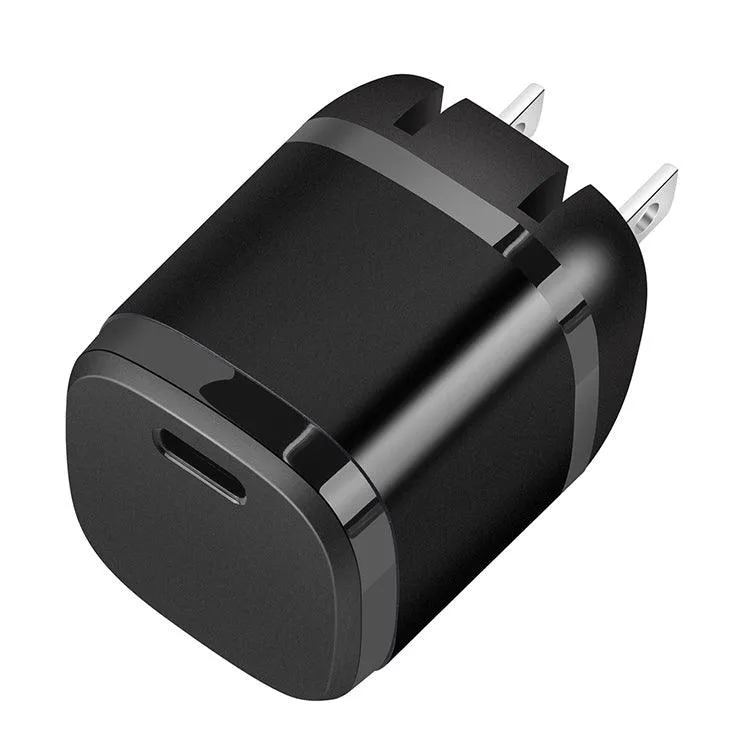 20W USB-C Travel Charger with Flame Retardant Design - Compact Wine Barrel Shape, US Plug