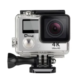 4k Wifi Sports Action Camera with Waterproof Case Double Screen Sensor 170° Wide Angle (Silver)