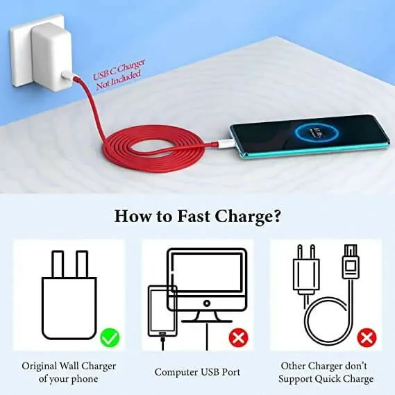 6.5A Warp Charge USB-C to USB-C Cable | 1m Super Fast Charging Solution