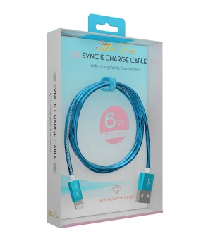 6Ft. Blue Lightning Sync and Charge Cable