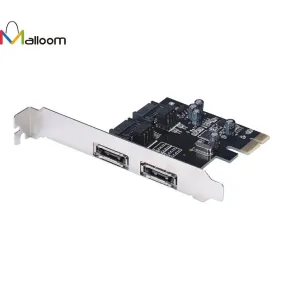 6Gbps eSATA PCI-E PCI Express To SATA 3.0 SATA III 2 Ports Card Adapter  High Quality AHCI Compliant Support 2TB Hard Disk