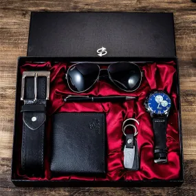 6pcs/Set Leather Elegant Men's Gift Set