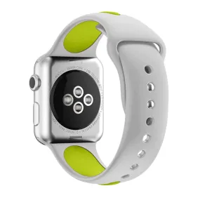 Apple Watch 42mm two-tone soft silicone watchband - Grey   Green