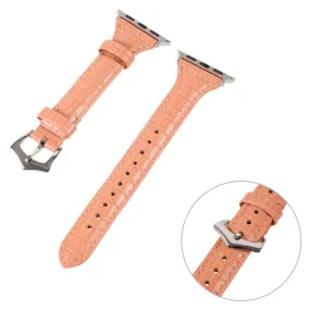 Apple Watch 44mm unique genuine leather watch strap - Orange