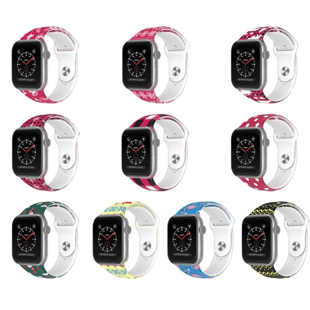 Apple Watch (45mm) christmas pattern silicone watch strap - Polar Bear / Size: S