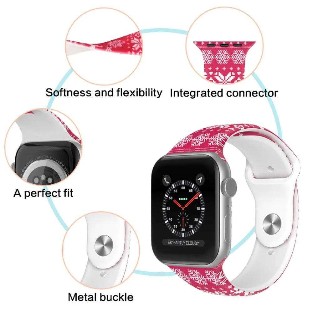 Apple Watch (45mm) christmas pattern silicone watch strap - Polar Bear / Size: S