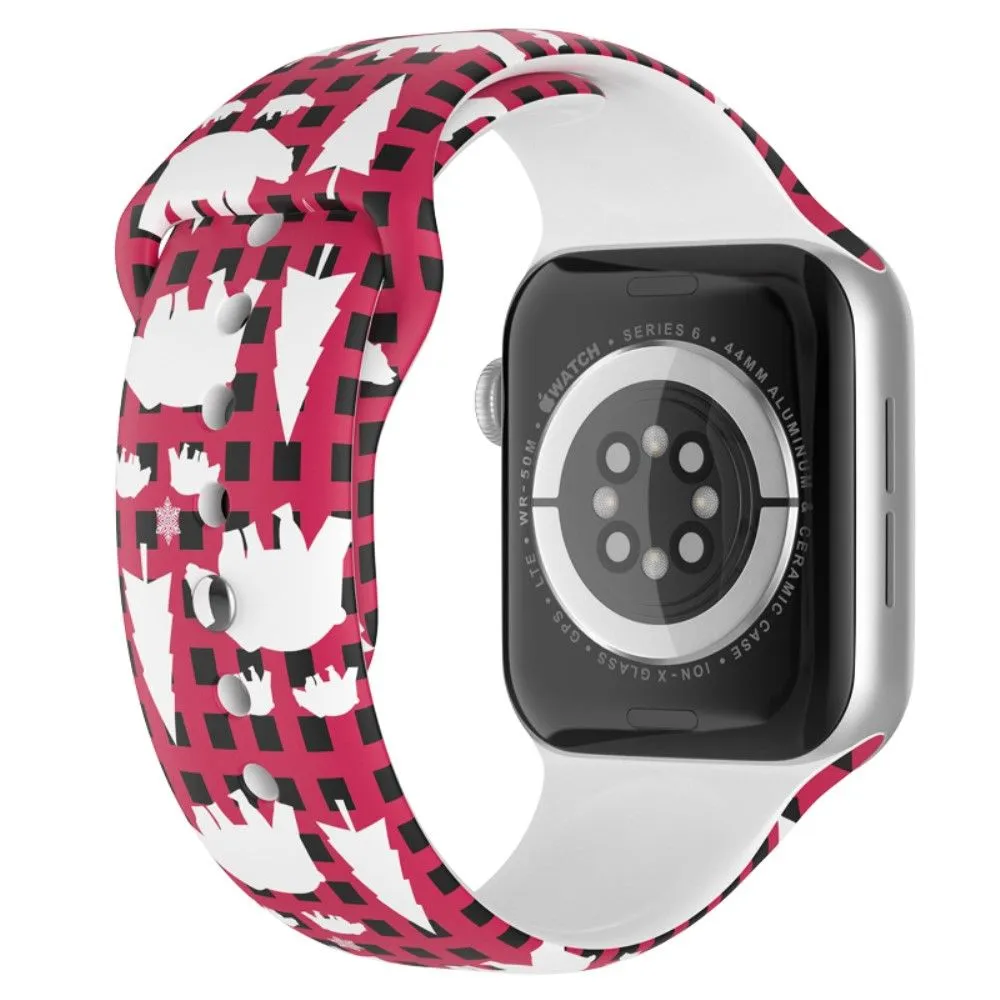 Apple Watch (45mm) christmas pattern silicone watch strap - Polar Bear / Size: S