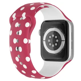 Apple Watch (45mm) christmas pattern silicone watch strap - White Dot / Size: S