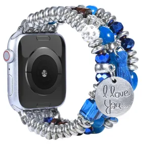 Apple Watch (45mm) tassel pearls décor watch strap - Lake Blue