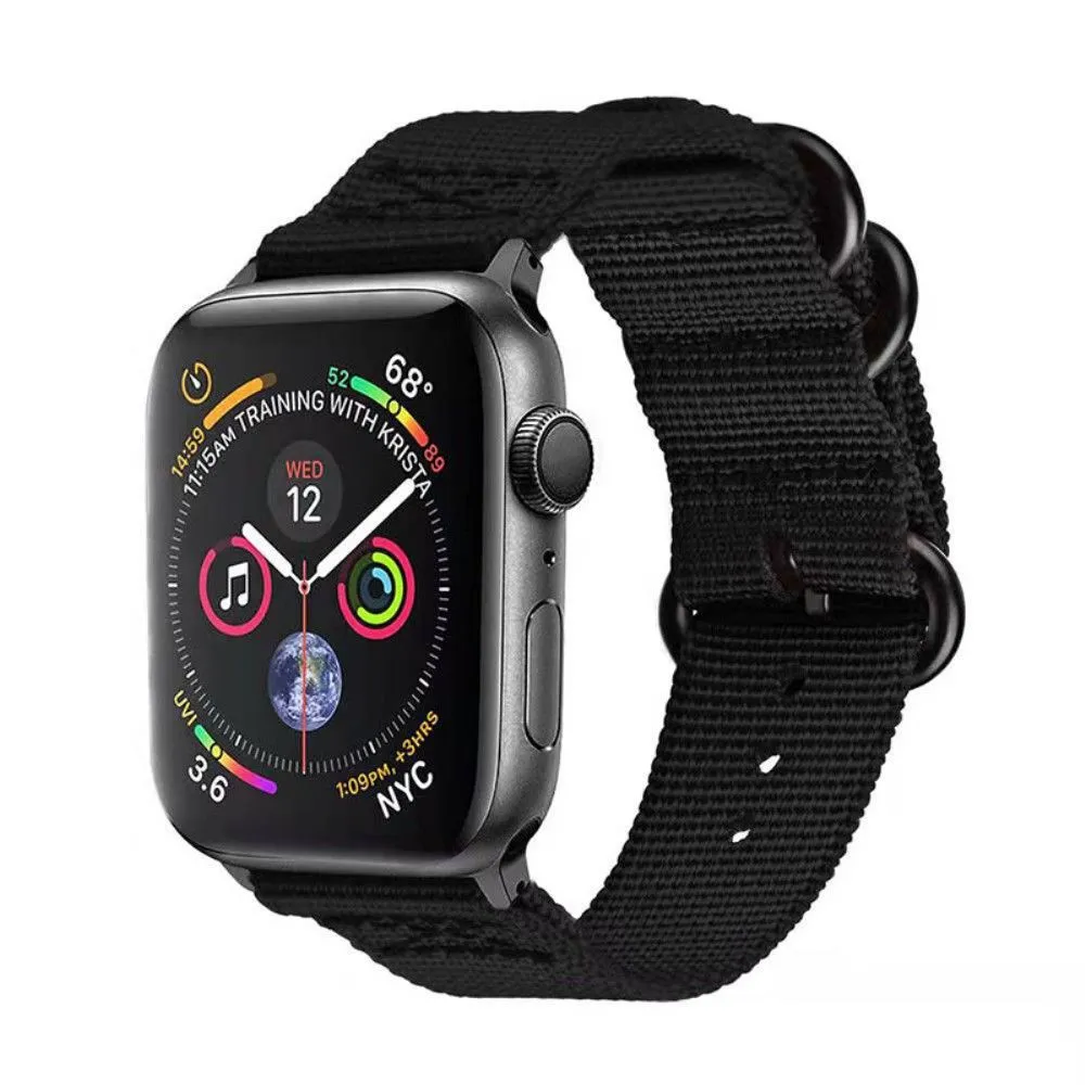 Apple Watch (45mm) woven nylon watch strap - Black