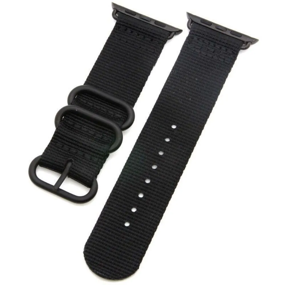 Apple Watch (45mm) woven nylon watch strap - Black