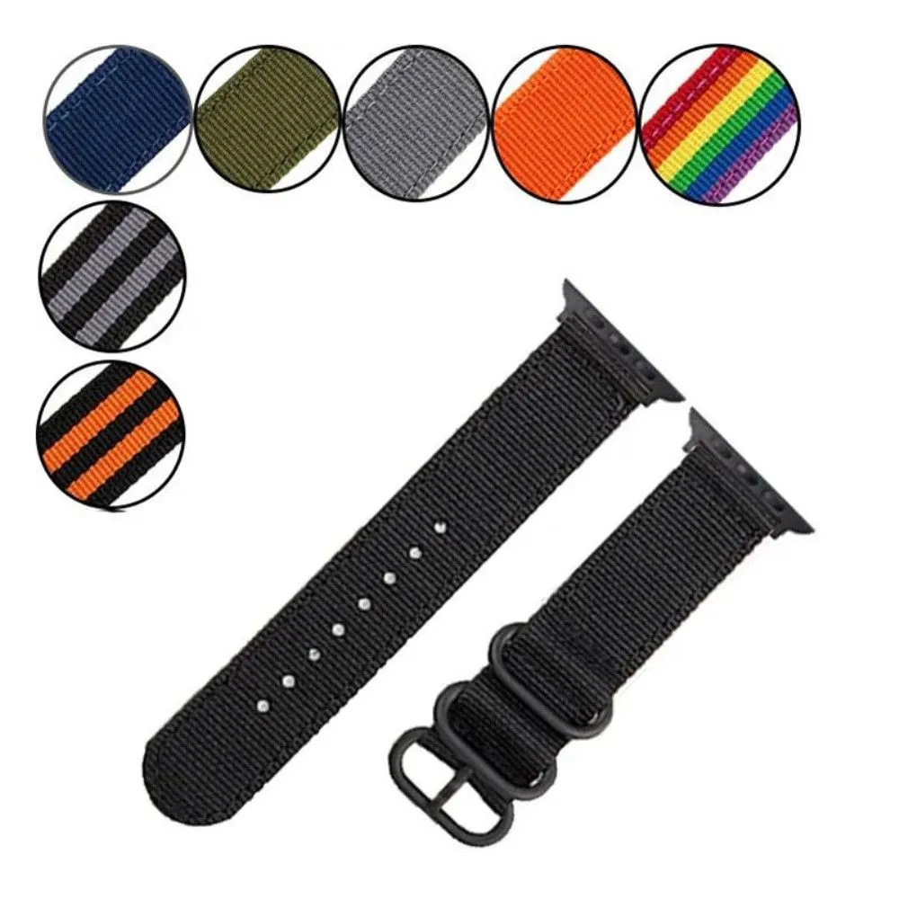 Apple Watch (45mm) woven nylon watch strap - Black