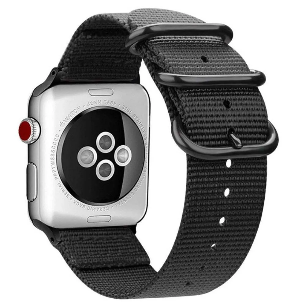 Apple Watch (45mm) woven nylon watch strap - Black