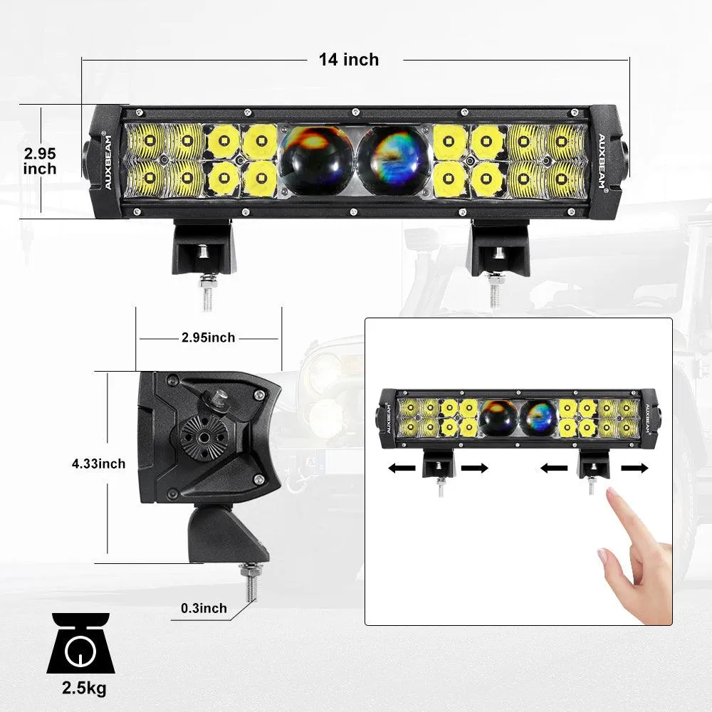 AR-800 RGB Switch Panel with APP 12 Inch 5D-PRO LED Light Bar, Toggle/ Momentary/ Pulsed Mode Supported