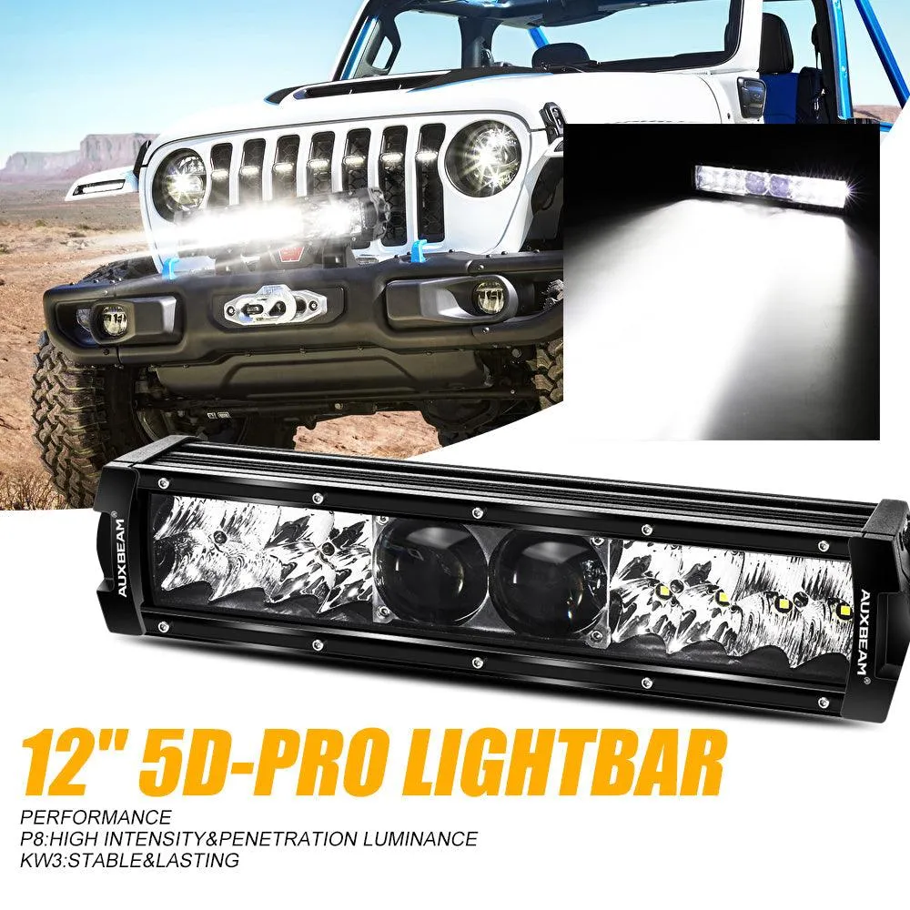 AR-800 RGB Switch Panel with APP 12 Inch 5D-PRO LED Light Bar, Toggle/ Momentary/ Pulsed Mode Supported