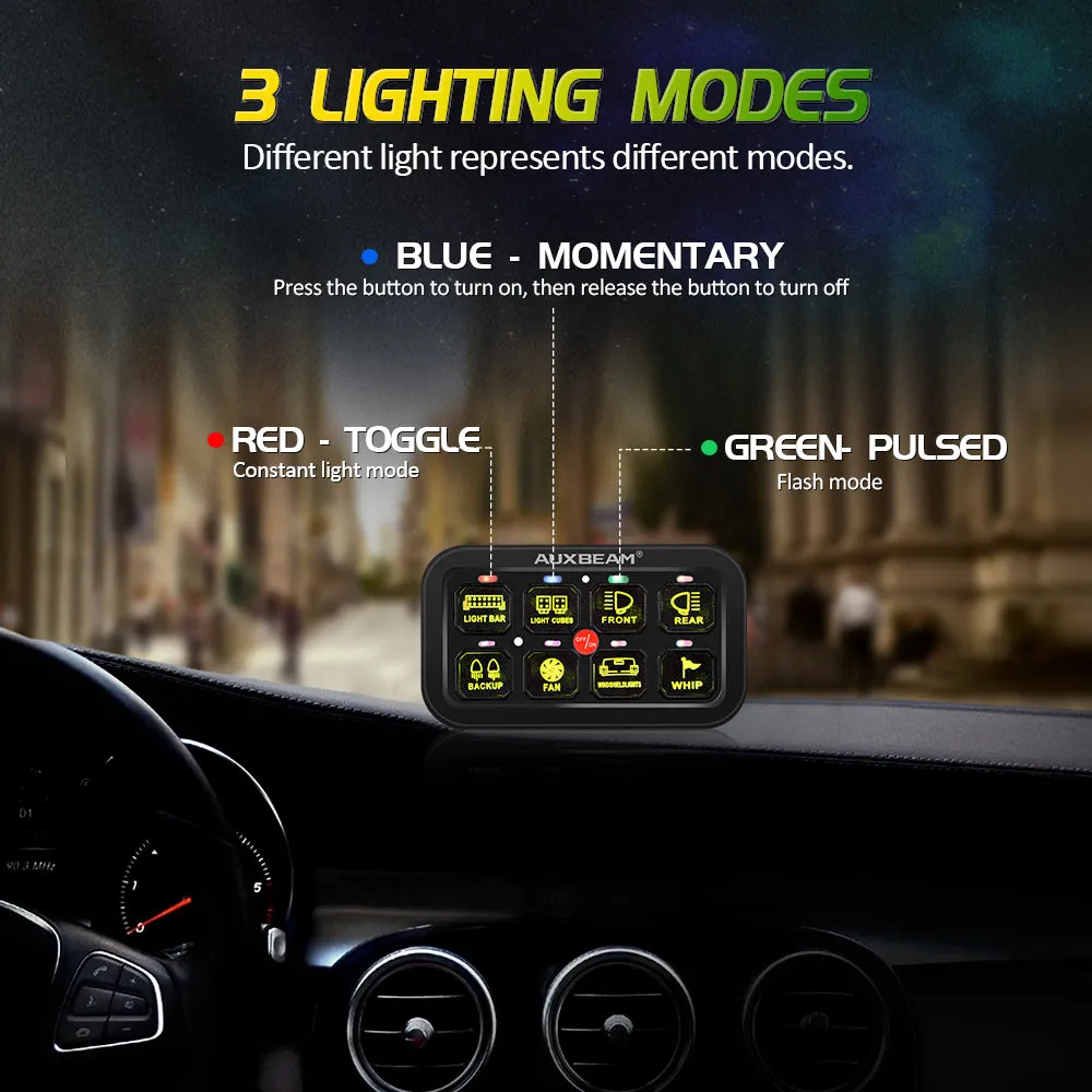 AR-800 RGB Switch Panel with APP 12 Inch 5D-PRO LED Light Bar, Toggle/ Momentary/ Pulsed Mode Supported