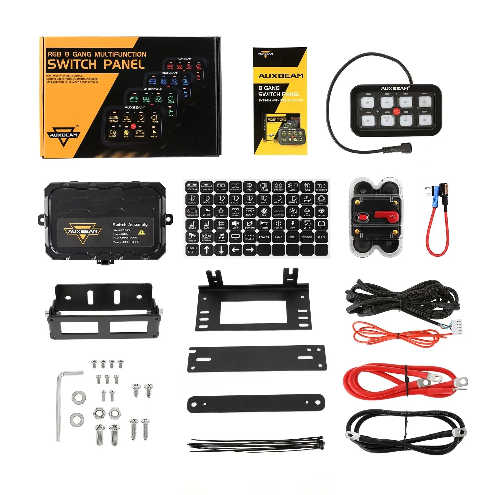 AR-800 RGB Switch Panel with APP 12 Inch 5D-PRO LED Light Bar, Toggle/ Momentary/ Pulsed Mode Supported