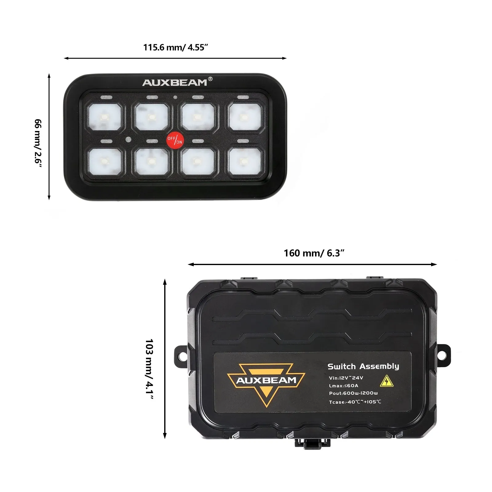 AR-800 RGB Switch Panel with APP 12 Inch 5D-PRO LED Light Bar, Toggle/ Momentary/ Pulsed Mode Supported