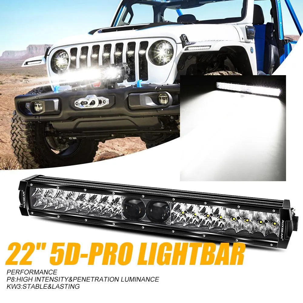 AR-800 RGB Switch Panel with APP 22 Inch 5D-PRO LED Light Bar, Toggle/ Momentary/ Pulsed Mode Supported