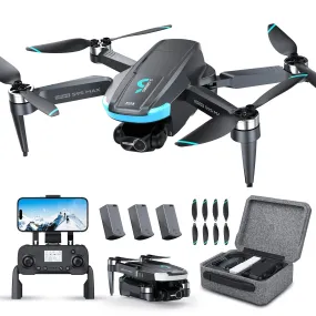 Auoshi S9S Axis Gimbal Drones With 4K EIS Camera, Black