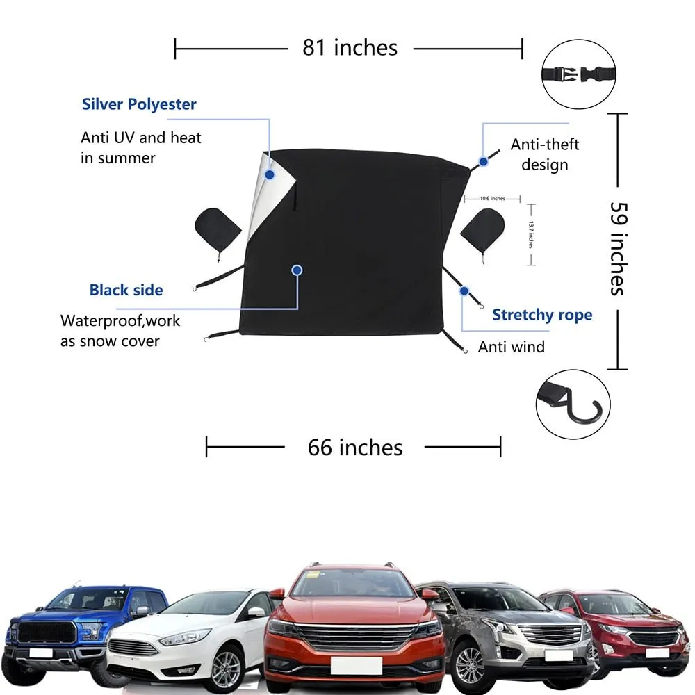 Automobile Magnetic Sunshade Cover - Anti-snow Dustproof Heat Insulation Four Seasons Universal for Hatchback Sedan SUV