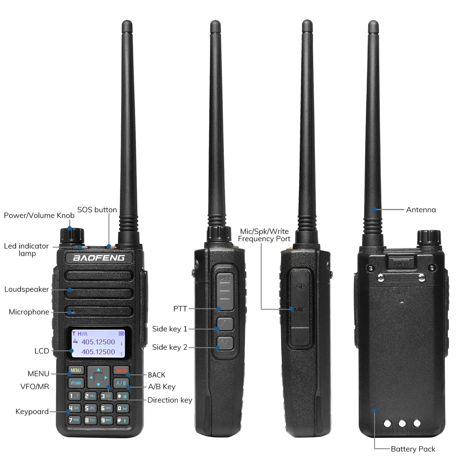 Baofeng DR-1801UV DMR Radio | 5W/1W | Analog & Digital | VHF & UHF | VFO | SMS | Dual Time Slot [DISCONTINUED]