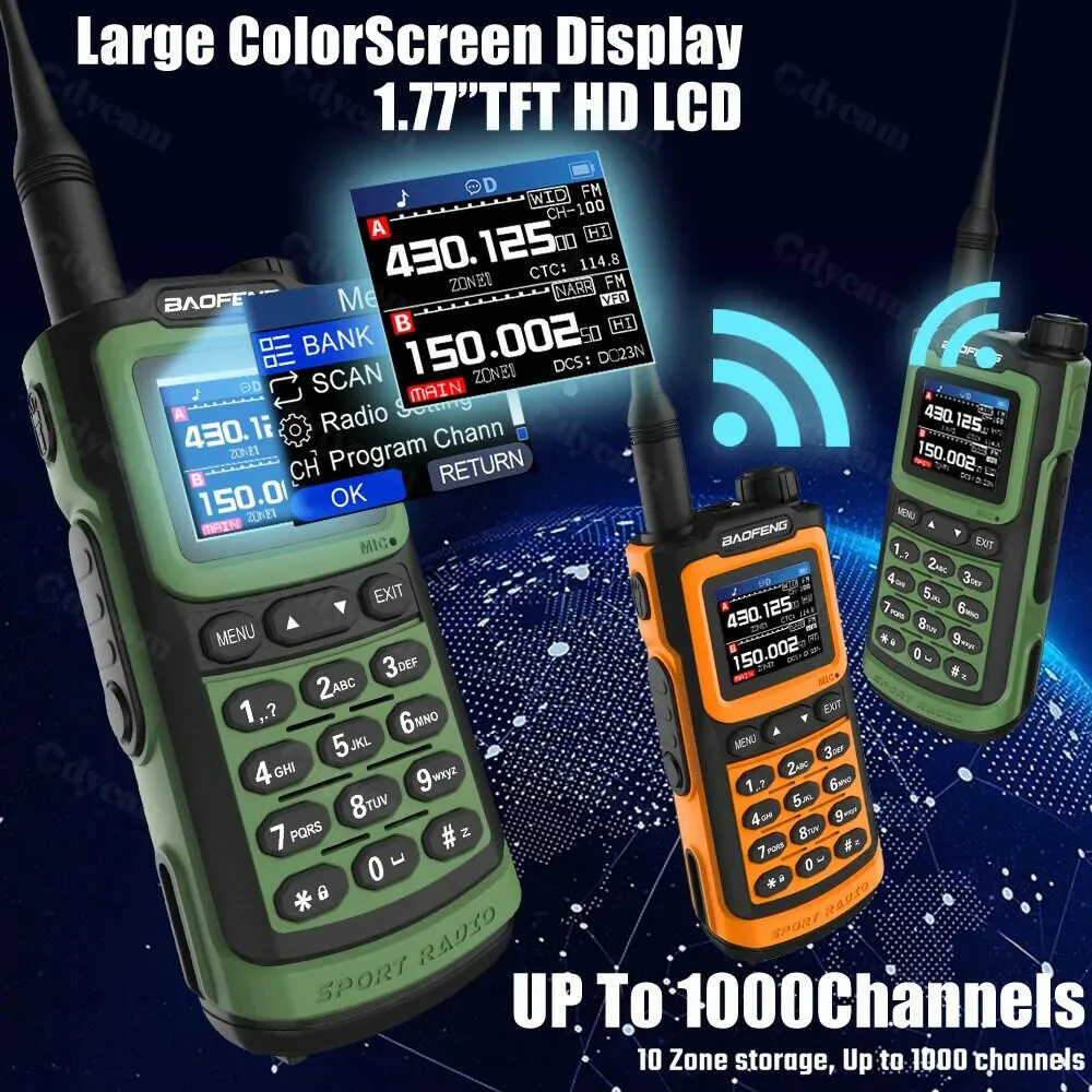 Baofeng UV-G30 Pro V2 Walkie Talkie 10W Type C Charging Dual/Tri Band Optional NOAA 1.77 Inch LCD Screen FM Waterproof UV17 16