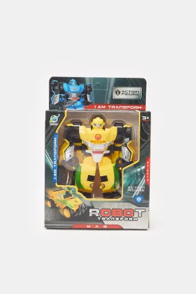 Blue And Yellow Robot Transformers Toy