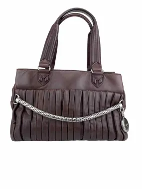 Botkier Women's Rex Pleated Leather Satchel Brown One Size