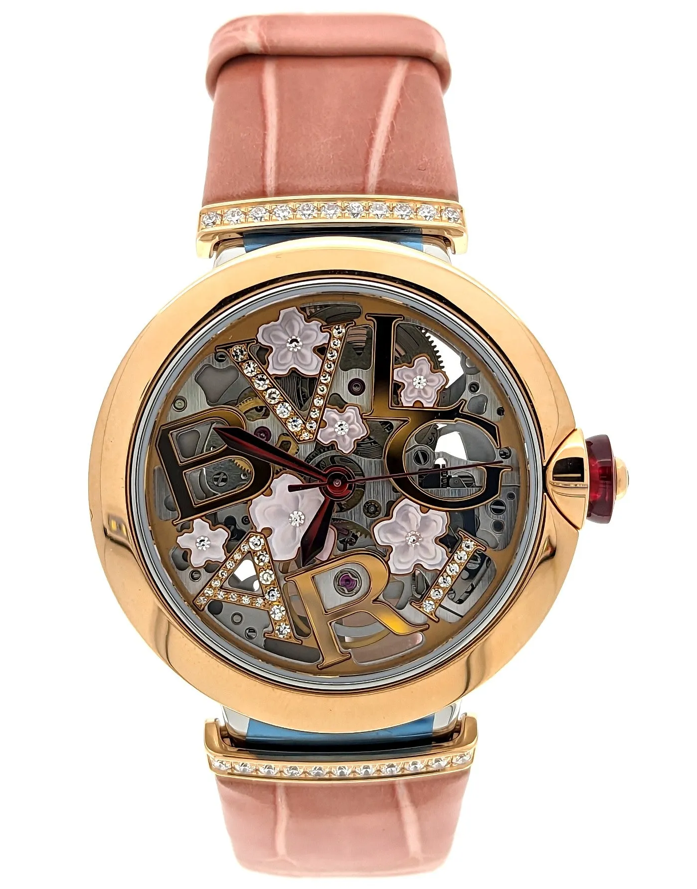 BULGARI Lucea Skeleton 18K Rose Gold Automatic Ladies Watch 103517