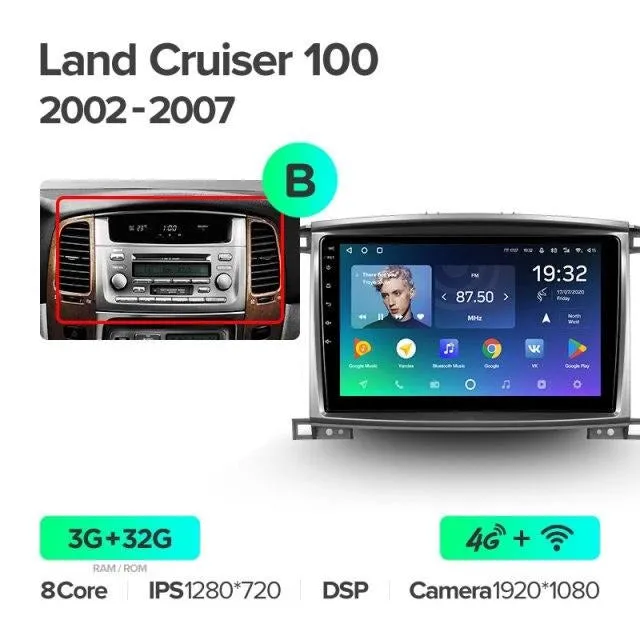 Car Dealz Premium Advanced 4G Data Model 10.2" Android 12.0 For Toyota Land Cruiser LC 100 2002 - 2007