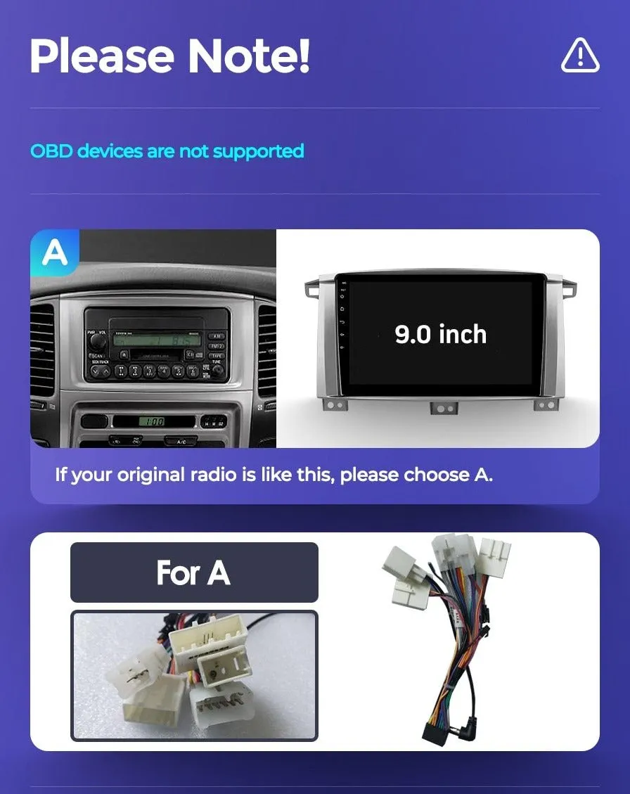 Car Dealz Premium Advanced 4G Data Model 10.2" Android 12.0 For Toyota Land Cruiser LC 100 2002 - 2007