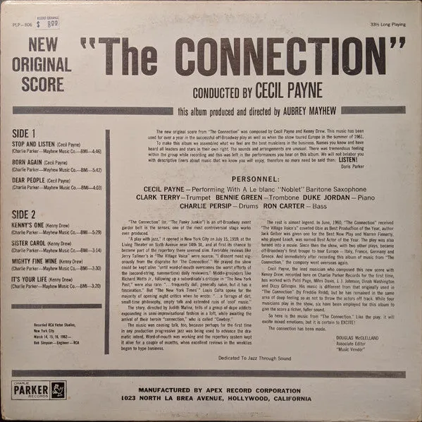 Cecil Payne - The Connection (LP, Album, Yel) (VG )