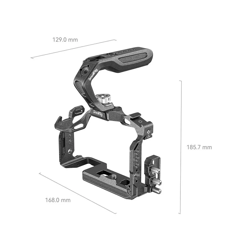 [CLEARANCE] SmallRig Black Mamba Series Camera Cage Kit with Top Handle, HDMI/USB-C Cable Clamp, 1/4"-20, 3/8"-16, NATO Rail & Shoe Mount, 3-Point Anti-Twist Locking Design for Panasonic Lumix S5 II/S5 IIX 4024