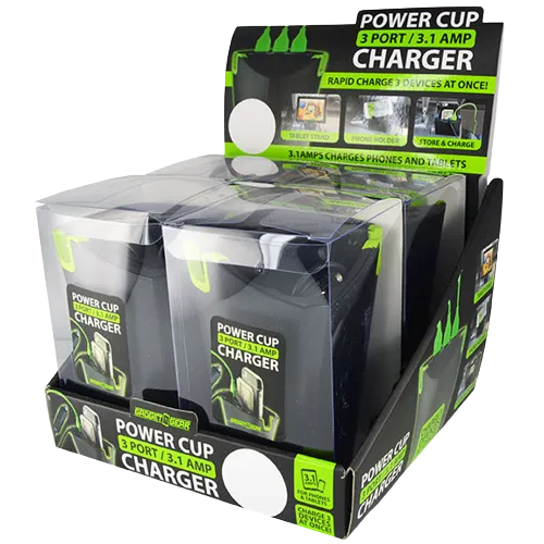 Cup Holder Multi-Port Charger - 4 Pieces Per Retail Ready Display 21522